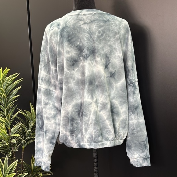 DEX Pullover elastic waist/cuffs rib knit,boat neck,tie-dye sweatshirt - Picture 3 of 8